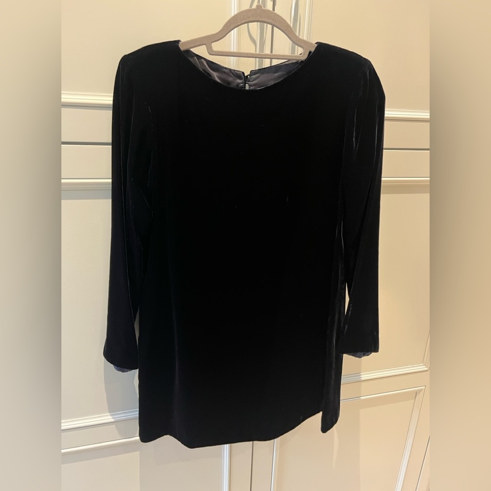 Elegant Navy Velvet Women's Top